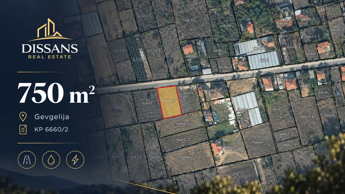 Земјиште 750 m² на Моински Пат во Гевгелија